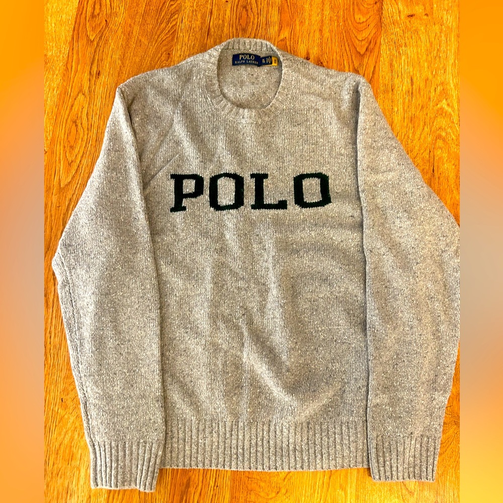 Polo Ralph Lauren Sweater Gray and Green size XL great condition only worn twice